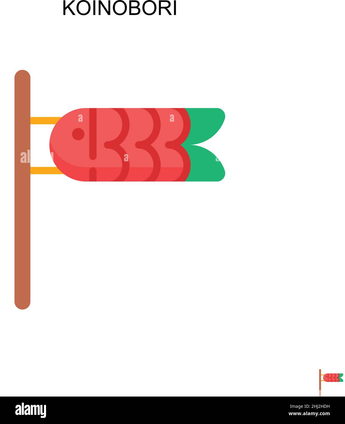 Koinobori Simple vector icon. Illustration symbol design template for web mobile UI element. Stock Vector