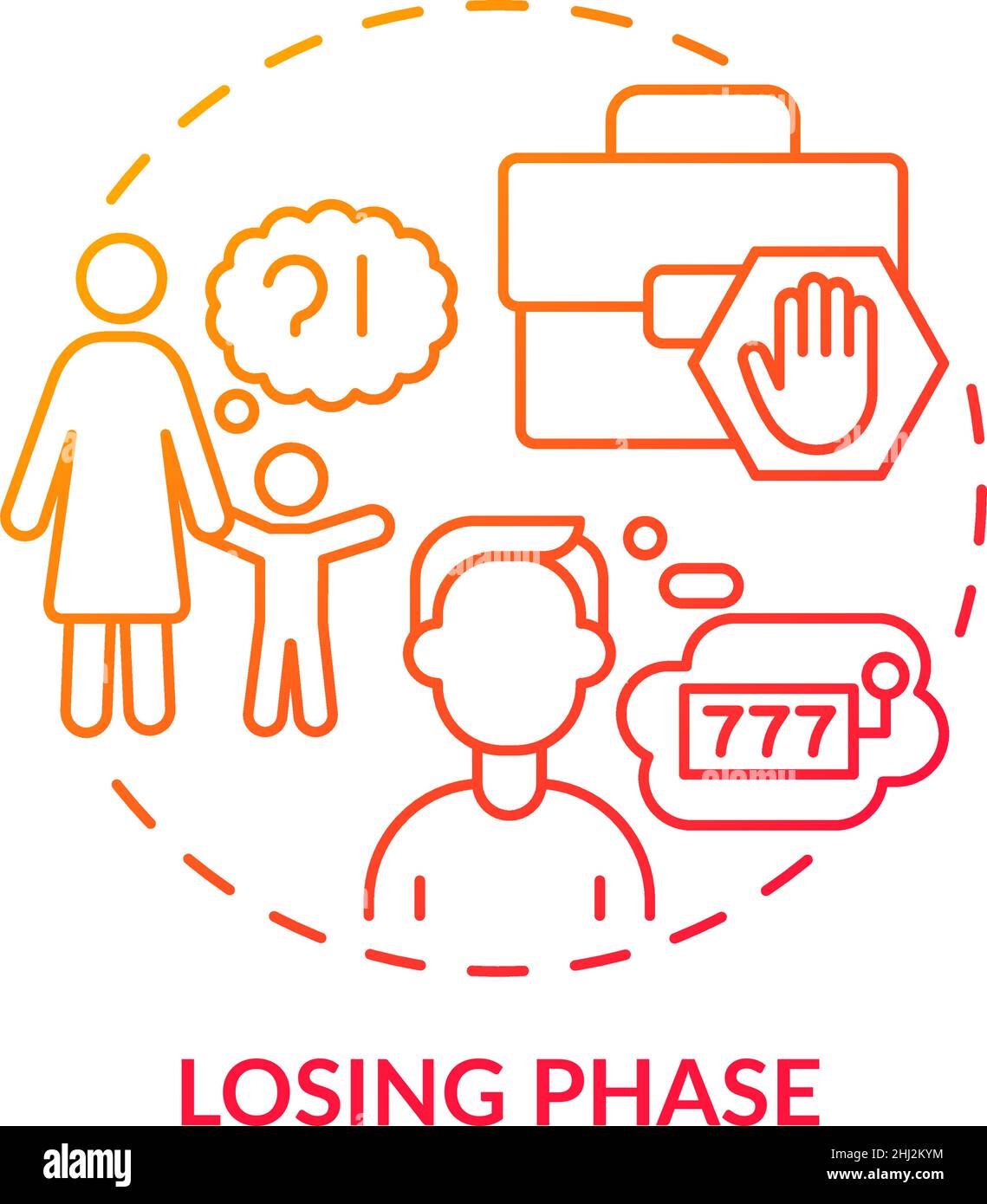 Losing phase red gradient concept icon Stock Vector Image & Art - Alamy