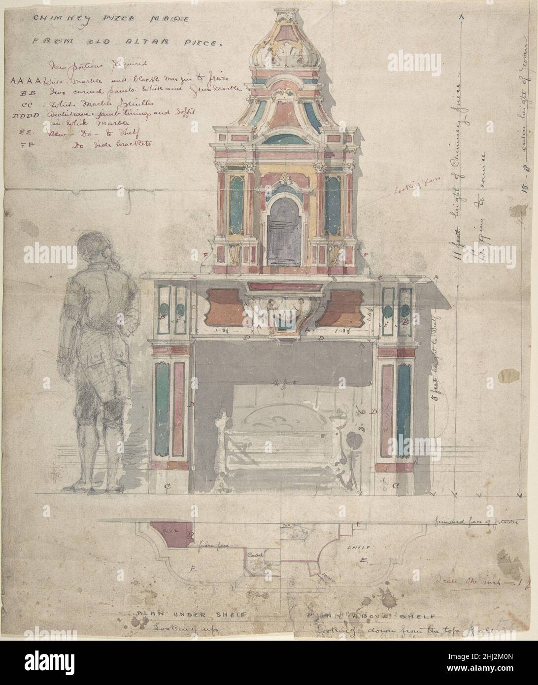 Design for a Chimneypiece Made from an Old Altarpiece 19th century ...