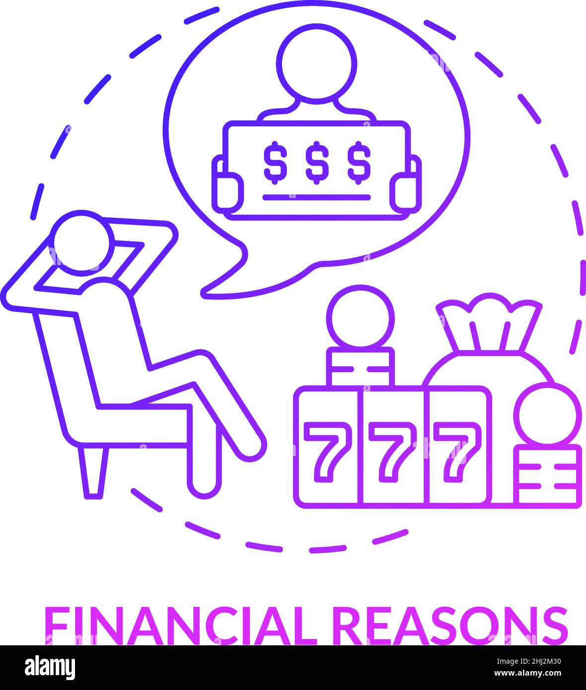 Financial reasons purple gradient concept icon Stock Vector Image & Art ...
