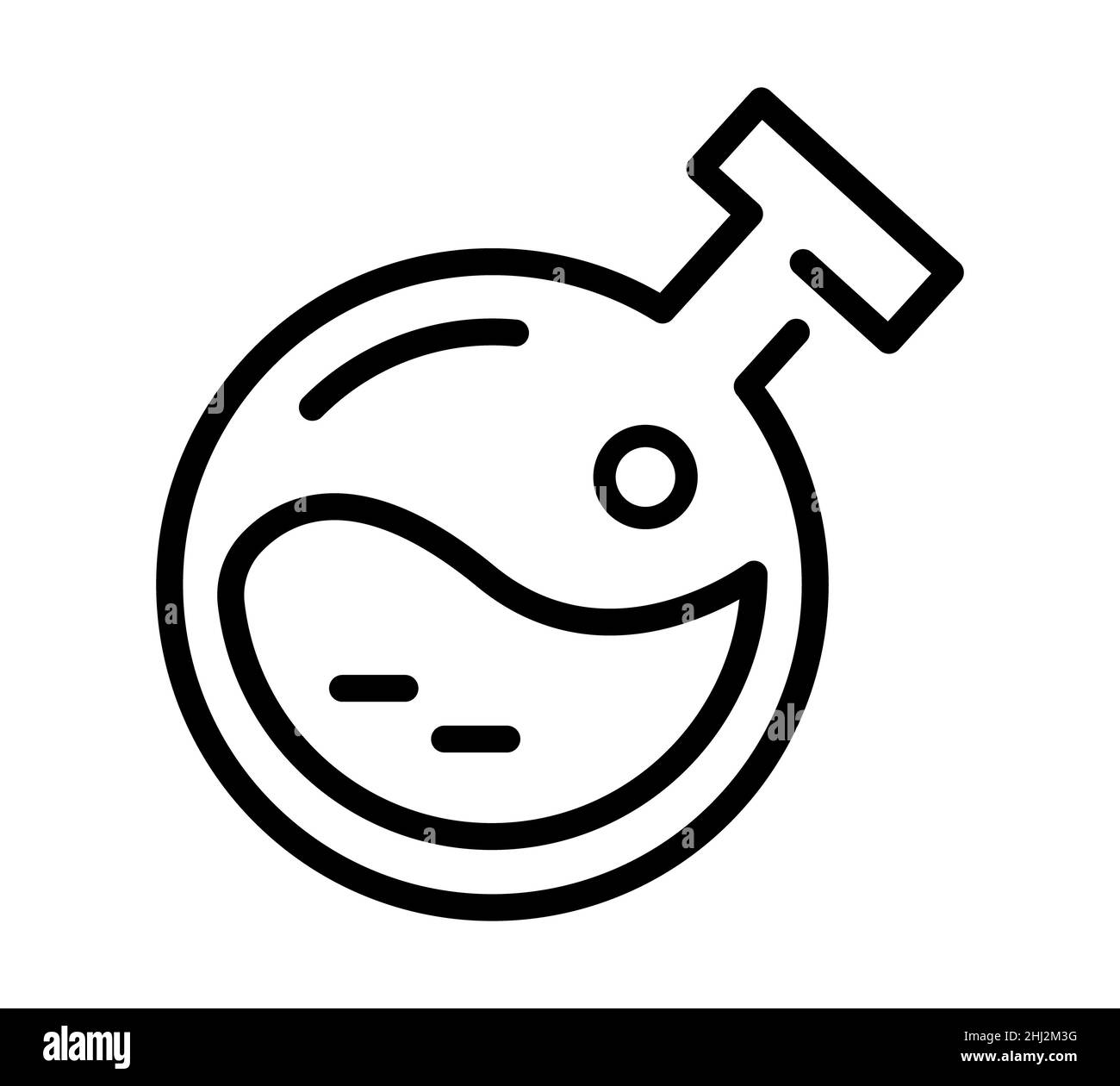 Test tube flat icon. Pictogram for web. Line stroke. Isolated on white ...