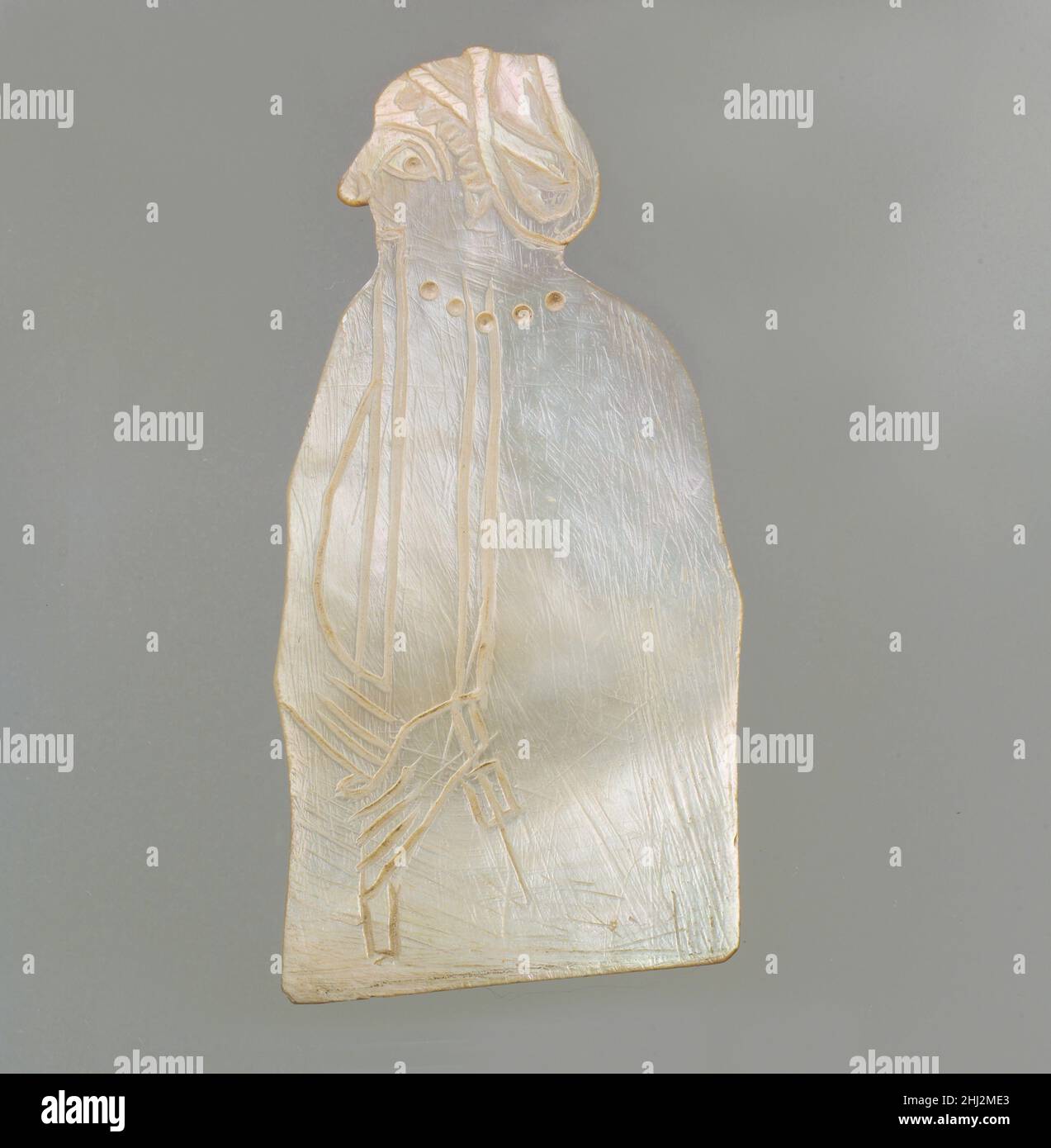 Inlay: woman wearing a cylinder seal, playing a flute ca. 2600 