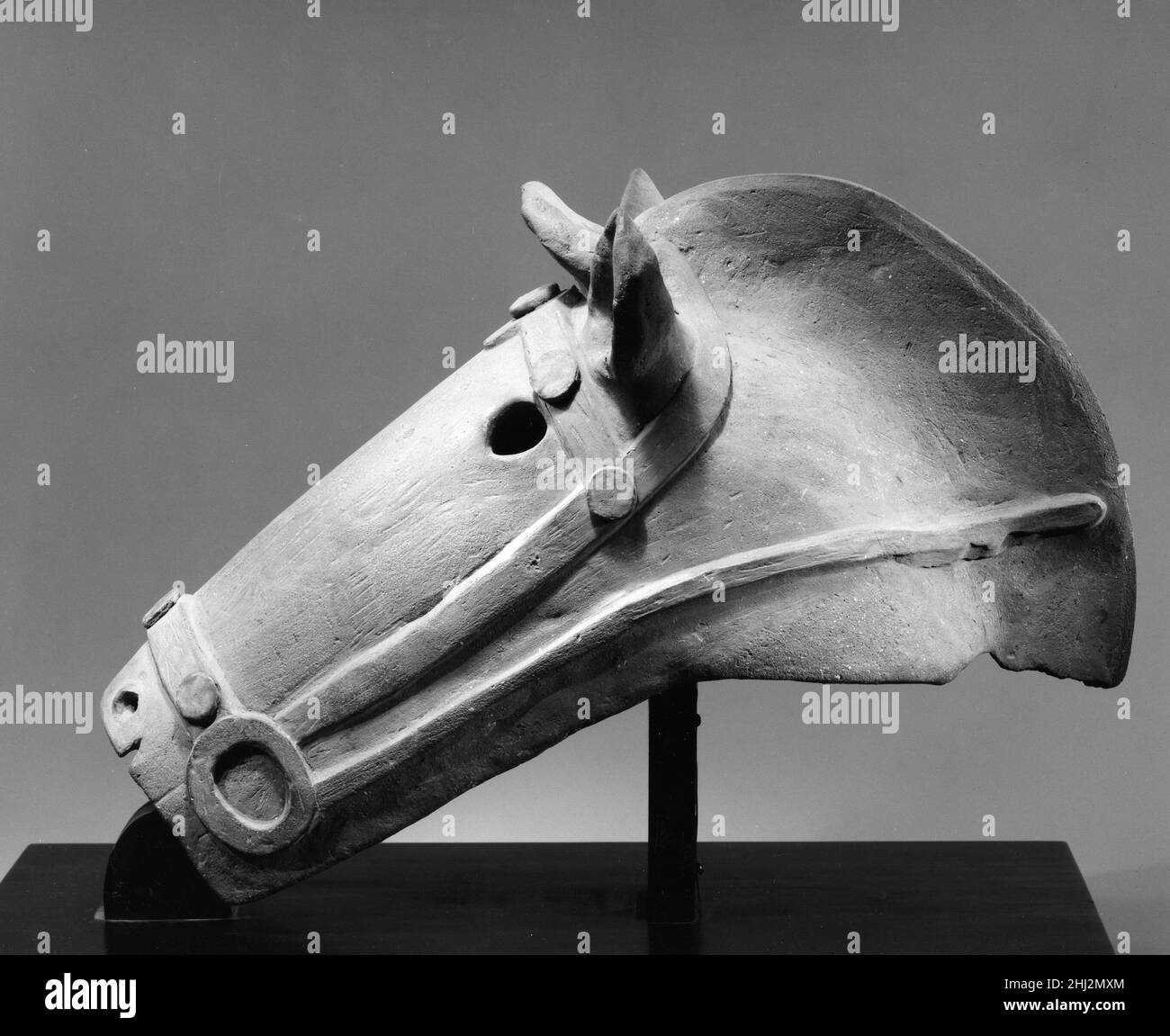 Haniwa Horse's Head 6th century Japan. Haniwa Horse's Head. Japan. 6th century. Earthenware. Kofun period (ca. 300–710). Sculpture Stock Photo