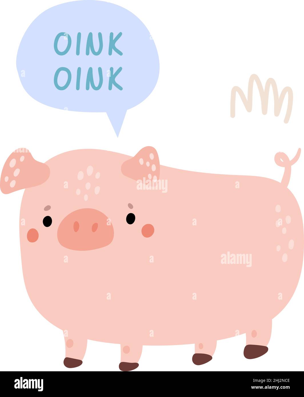 Pig with oink sound. Cute farm animal talking Stock Vector Image & Art