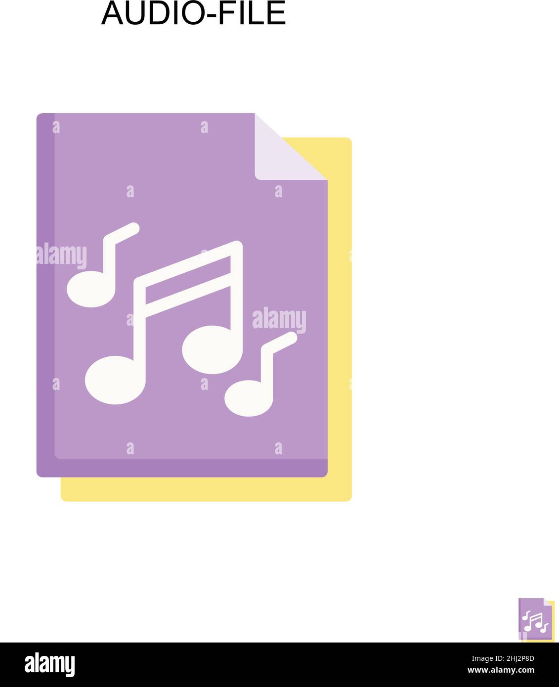 Audio-file Simple vector icon. Illustration symbol design template for web mobile UI element. Stock Vector
