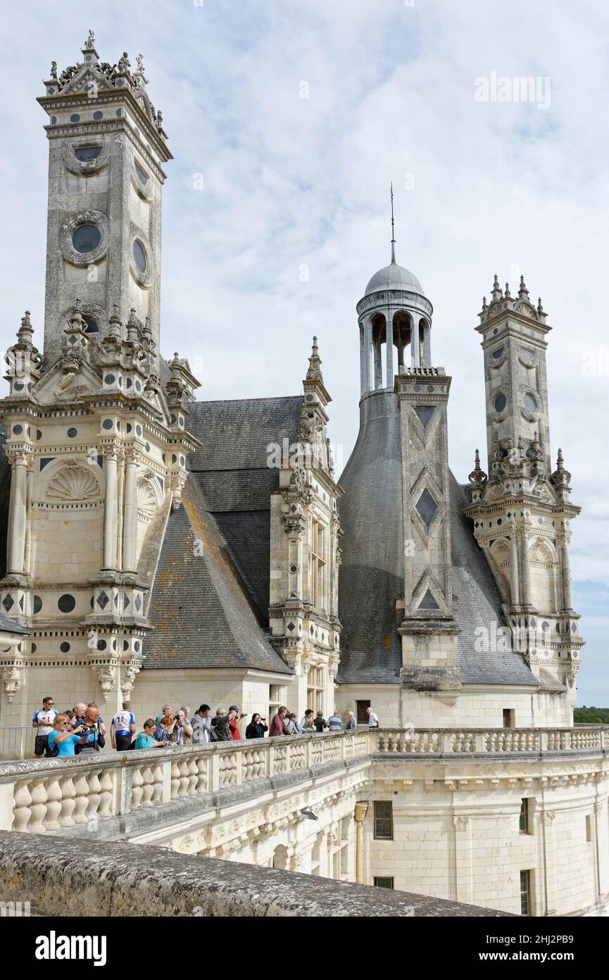 Chateau de Chambord, Roof Detail Stock Photo - Alamy