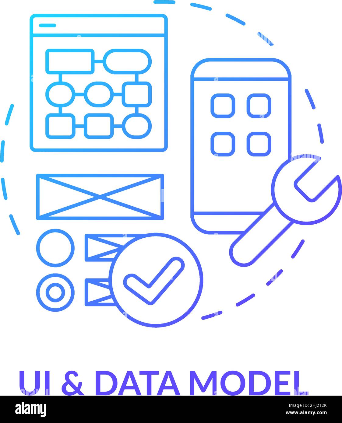 UI and data model blue gradient concept icon Stock Vector Image & Art ...