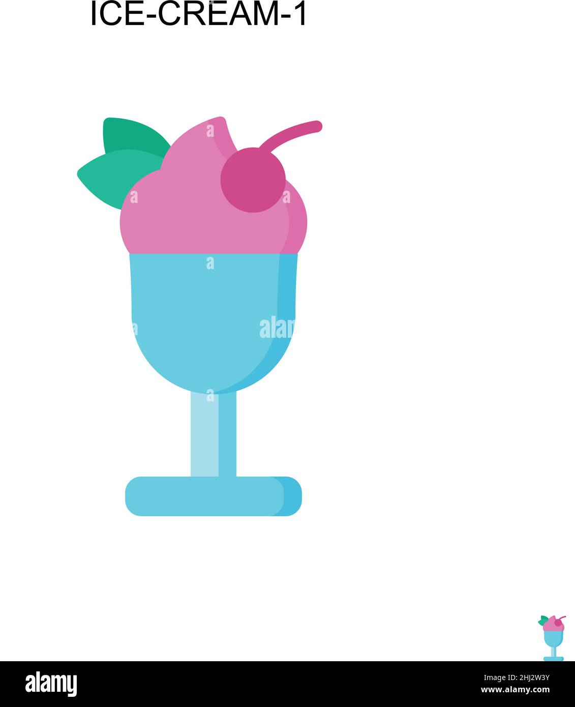 Ice-cream-1 Simple vector icon. Illustration symbol design template for web mobile UI element. Stock Vector