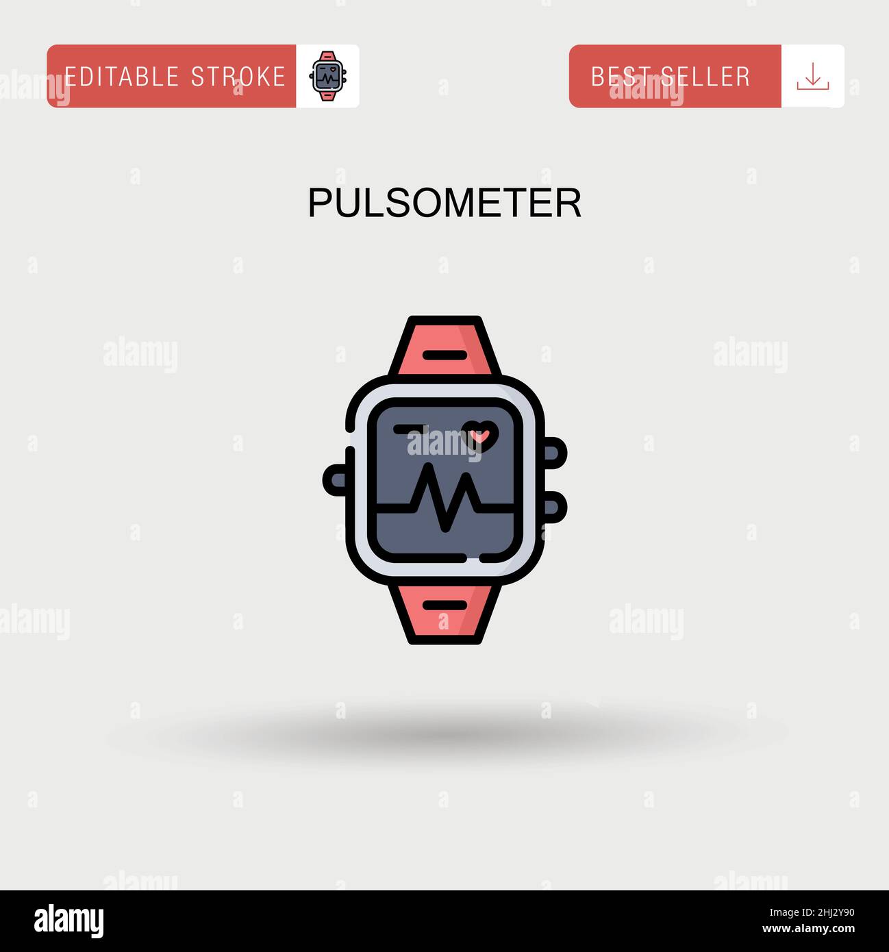 Pulsometer Simple vector icon. Stock Vector
