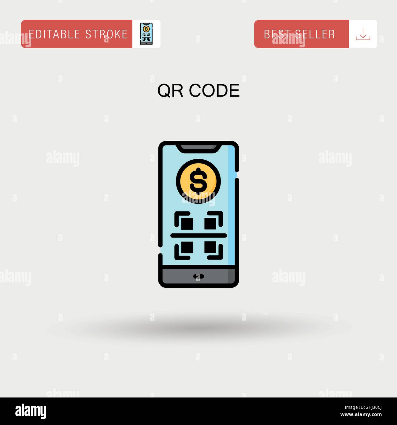 Qr code Simple vector icon. Stock Vector