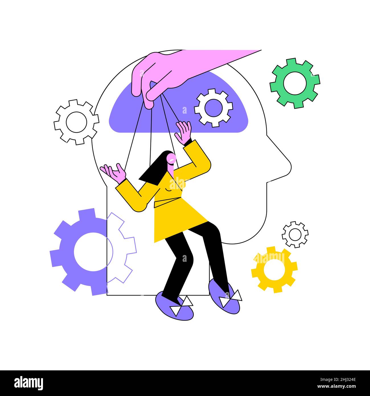 Psychological manipulation abstract concept vector illustration. Mental