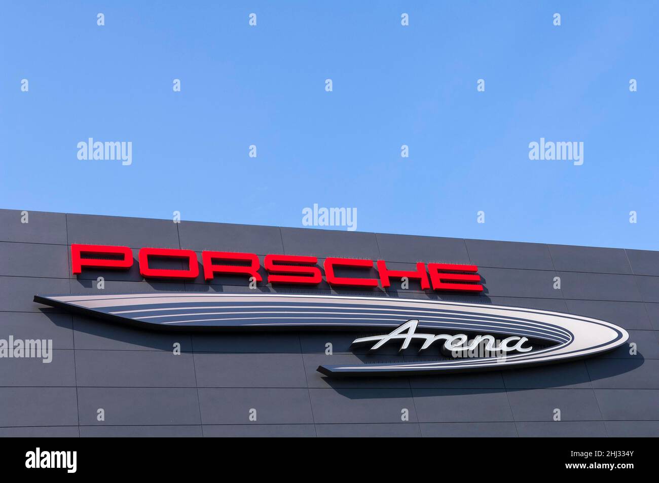 Porsche Arena, facade, Stuttgart, Baden-Wuerttemberg, Germany Stock Photo