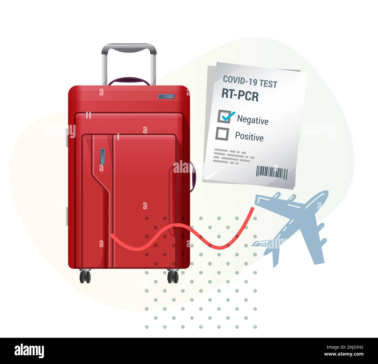 Mandatory PCR Coronavirus Test Report for Air Travel - Illustration as ...