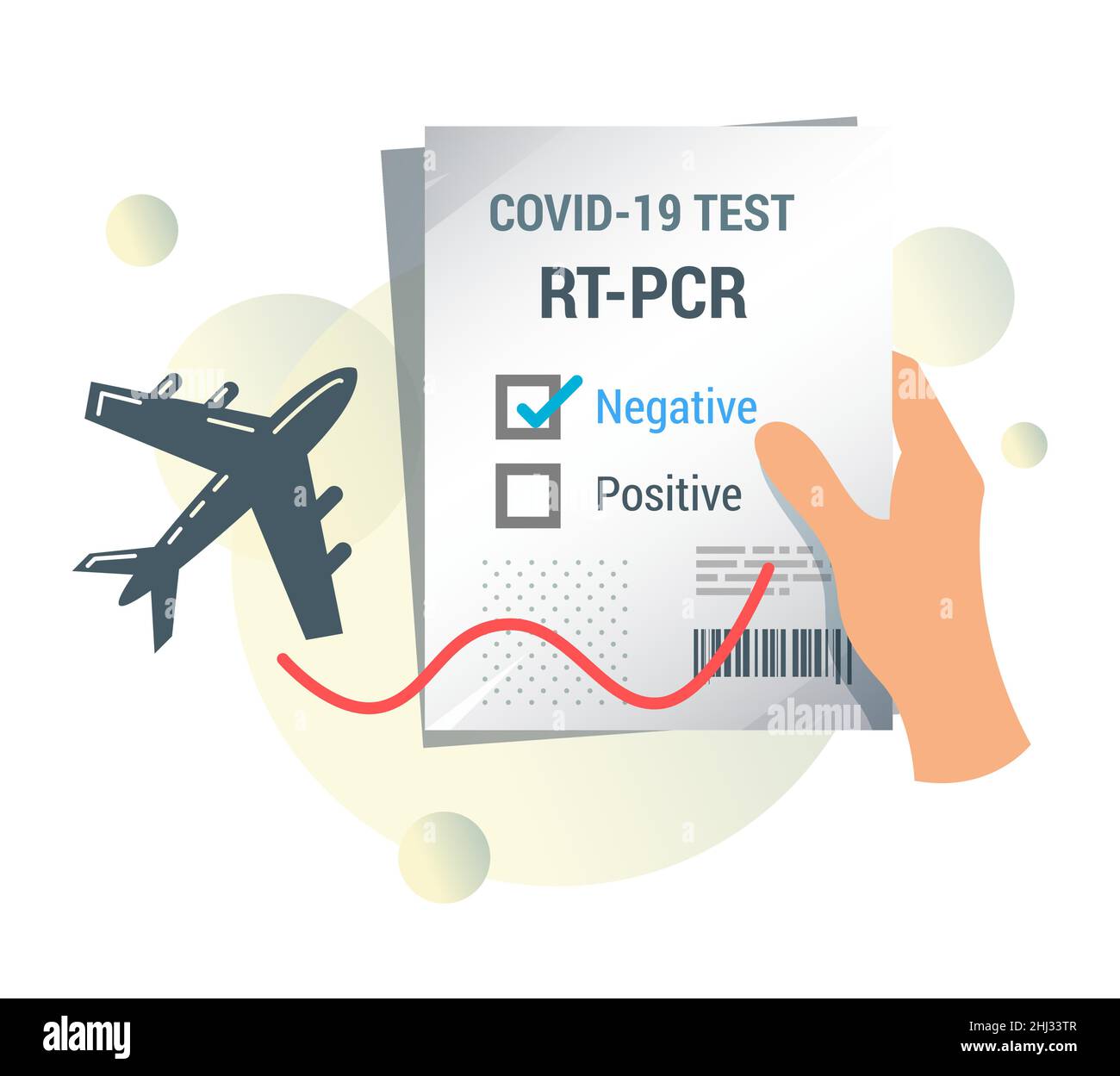 Mandatory PCR Coronavirus Test Report for Air Travel - Illustration as ...