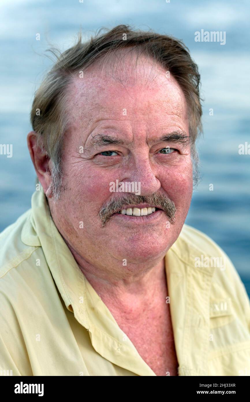 German diving legend in Egypt Rudi Kneip (2014), Hurghada, Egypt Stock Photo