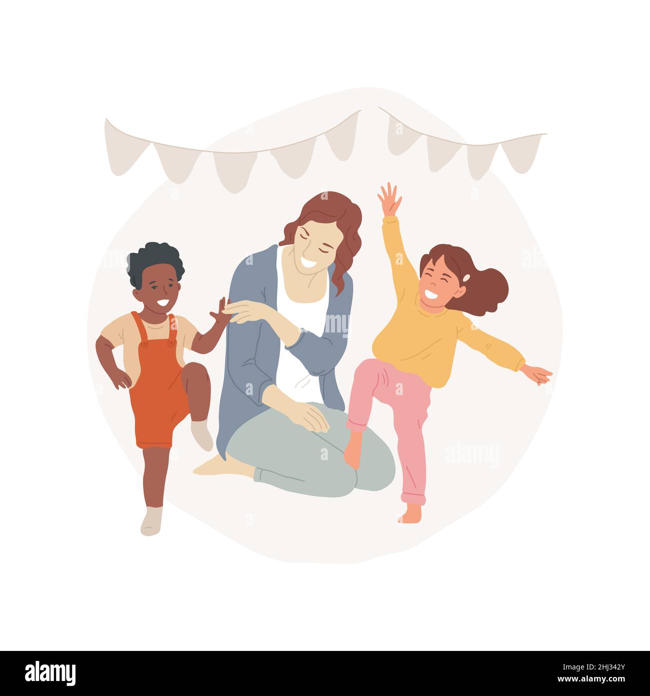 Balancing on one foot abstract concept vector illustration. Practice