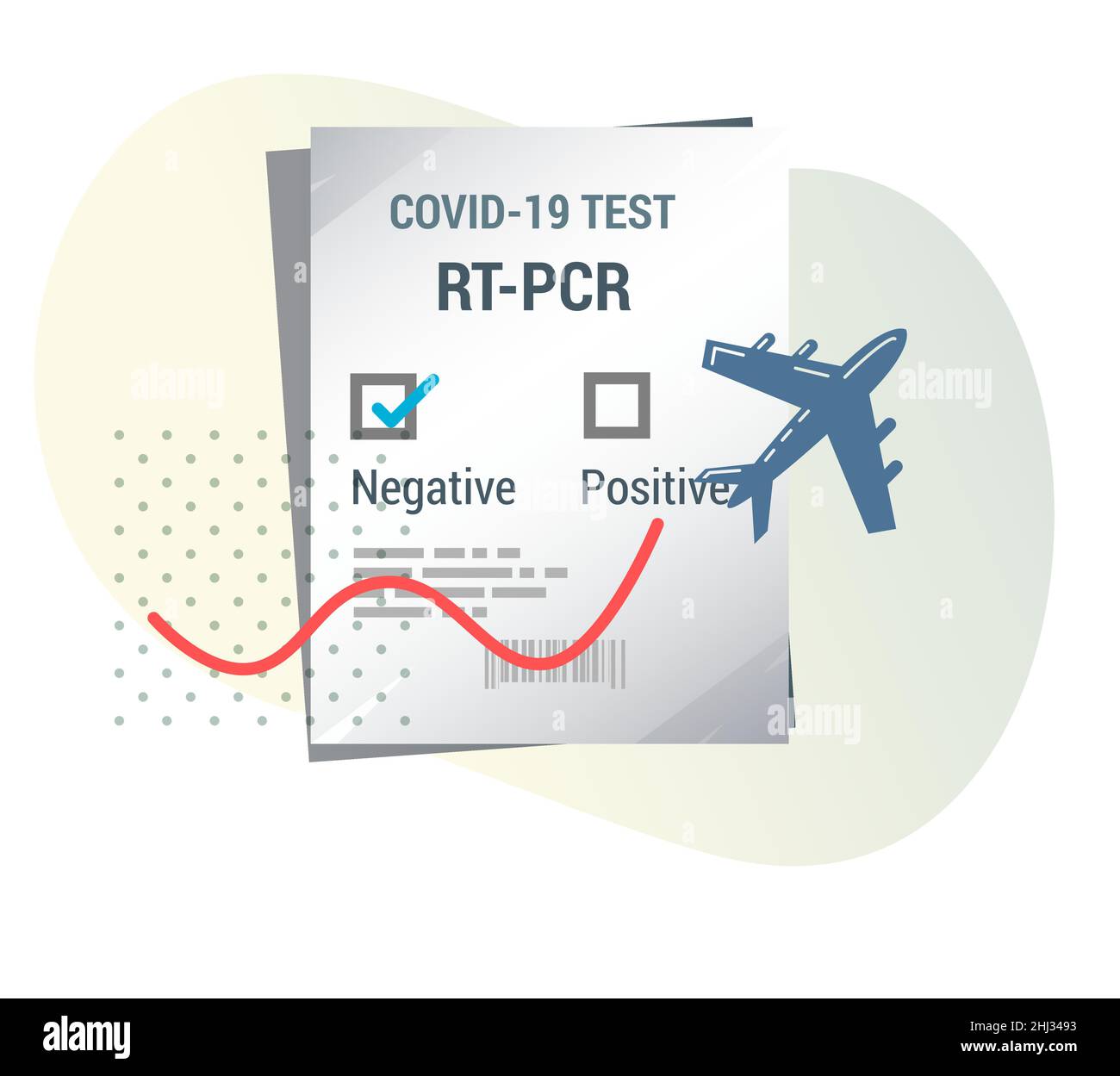 Mandatory PCR Coronavirus Test Report for Air Travel - Illustration as ...