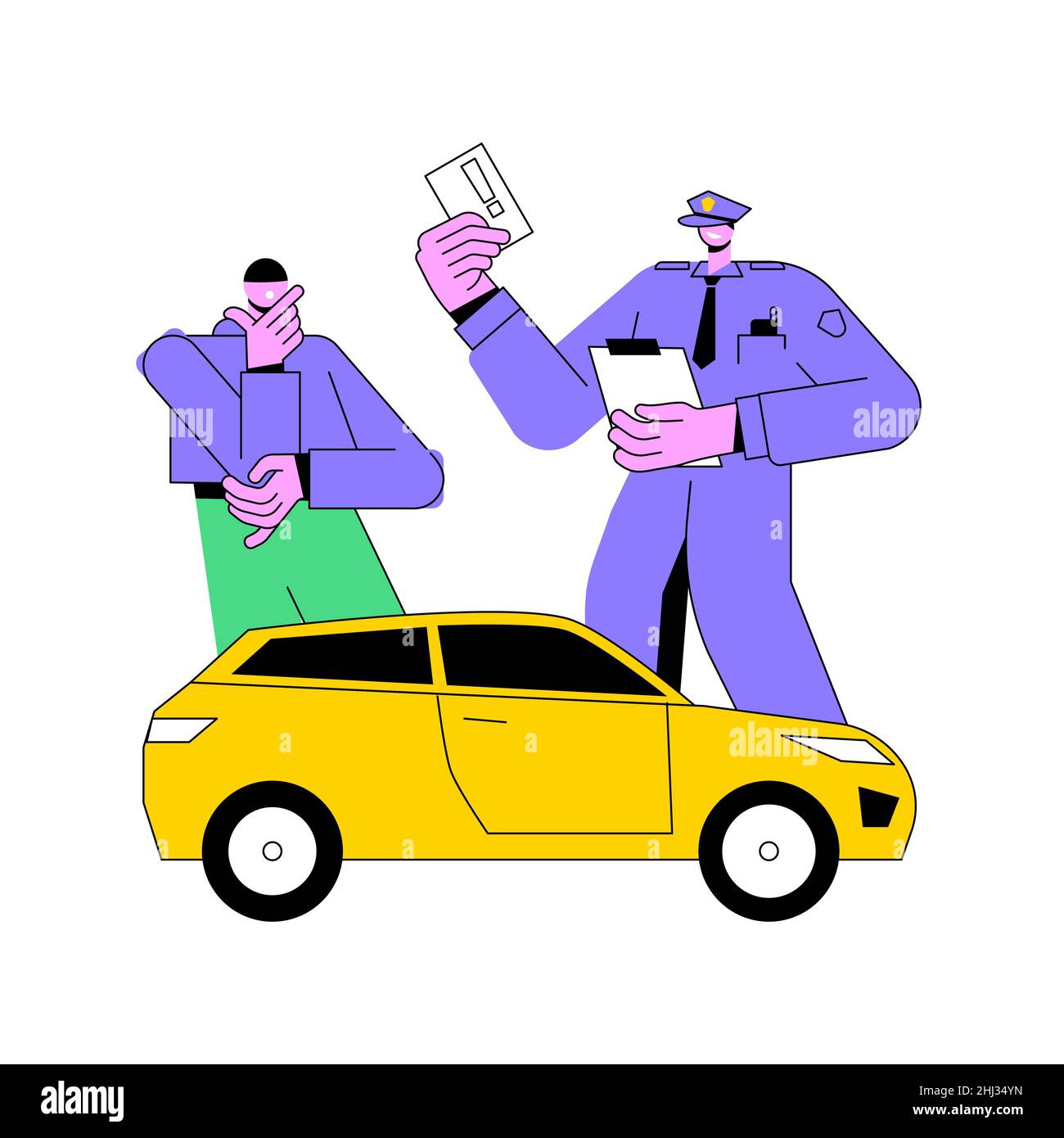 Traffic fine abstract concept vector illustration. Traffic law
