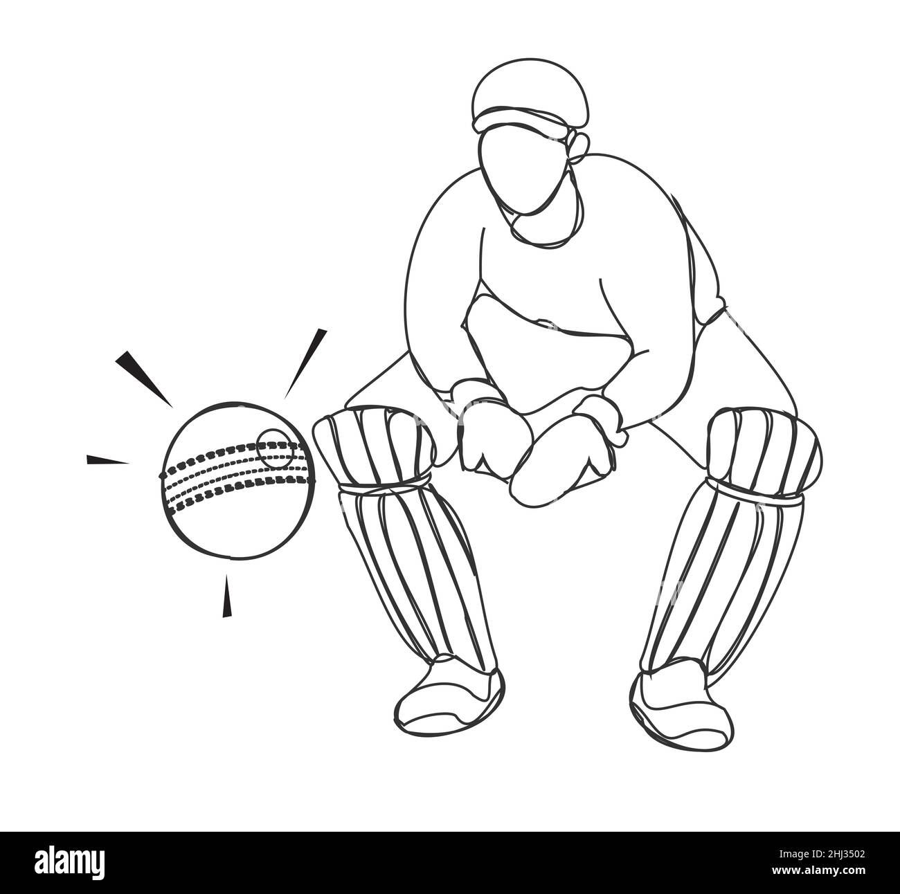 Cricket wicket keeper Stock Vector Images Alamy