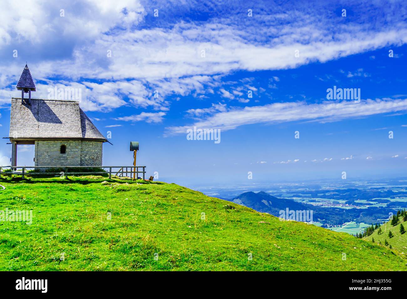 Beautiful chapel at the famous Kampenwand, Aschau im Chiemgau, Bavaria, Germany Stock Photo