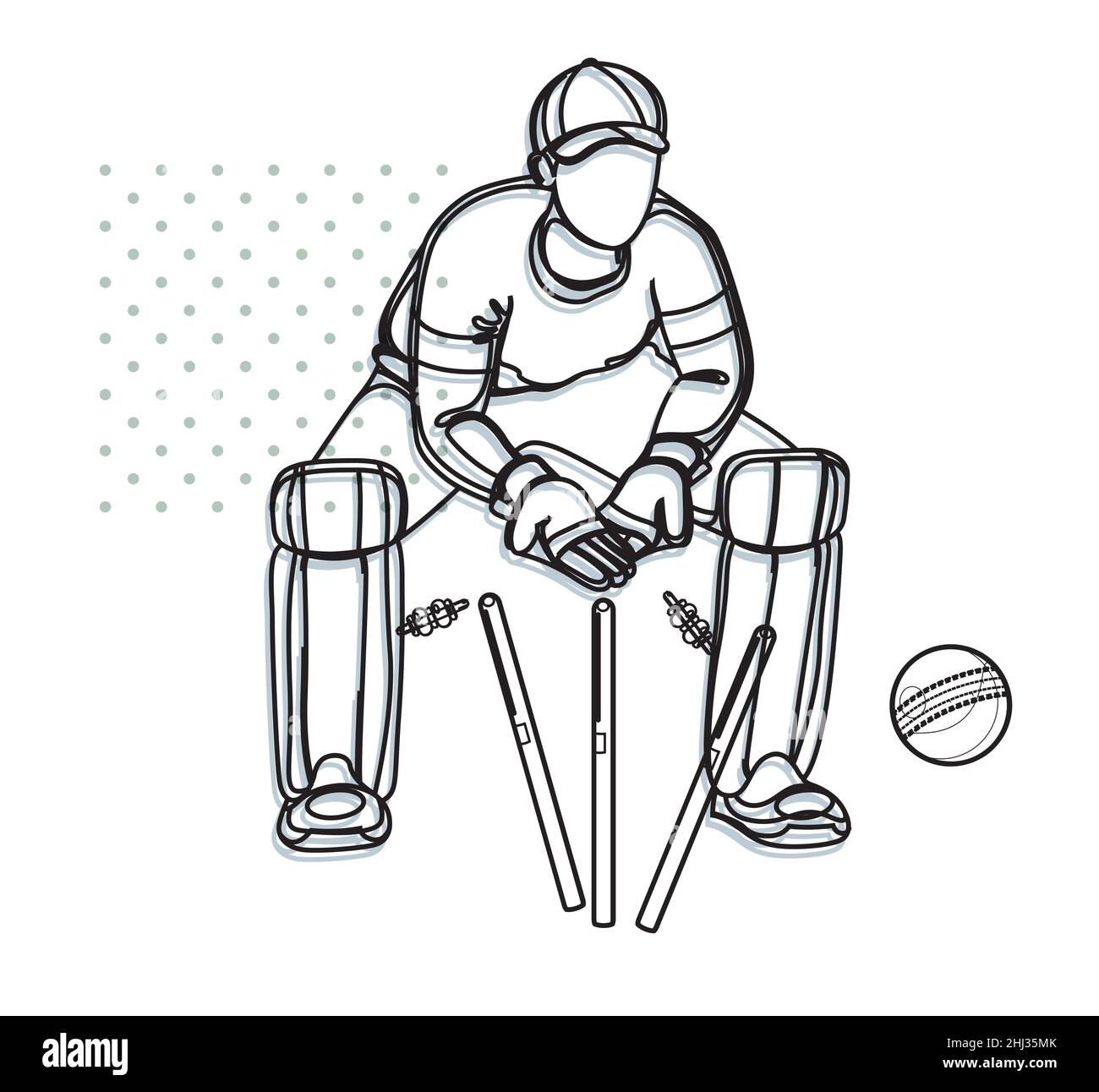 Cricket Player Wicket Keeper Stock Illustration as EPS 10 File