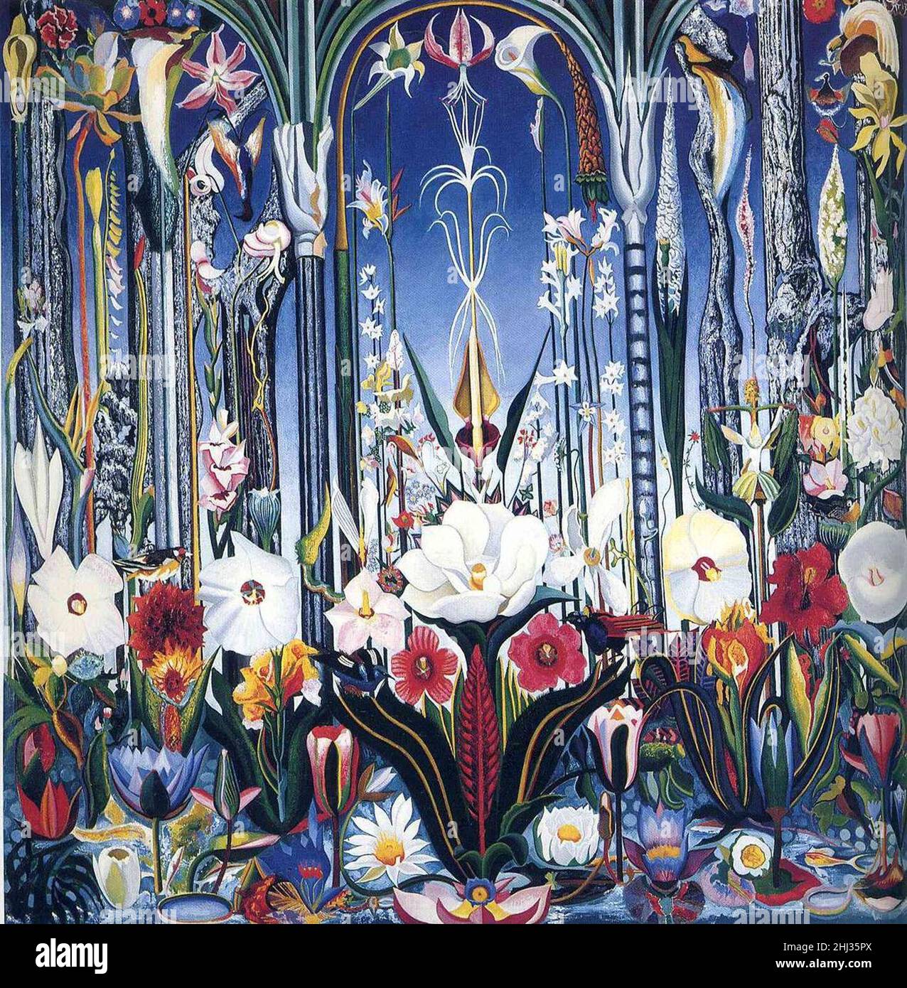 Joseph Stella flowers-italy-1931. Stock Photo