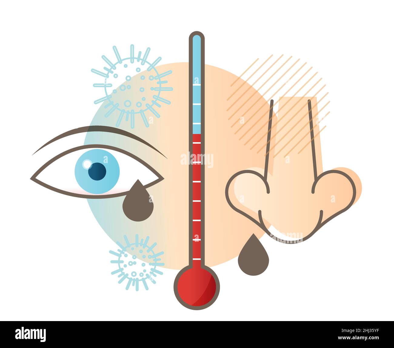 Watery Eyes and Running Nose Symptoms Icon as EPS 10 File Stock Vector Image & Art Alamy