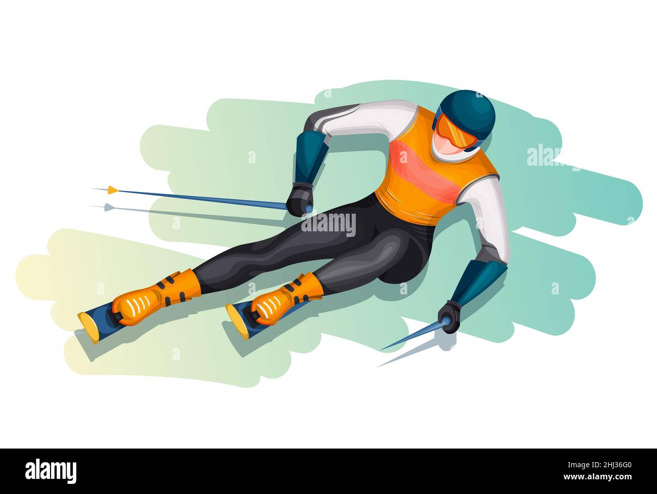 Skiing - Winter Games - Stock Illustration as EPS 10 File Stock Vector