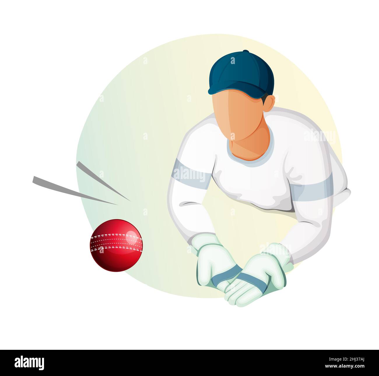 Cricket Player Wicket Keeper Stock Illustration as EPS 10 File