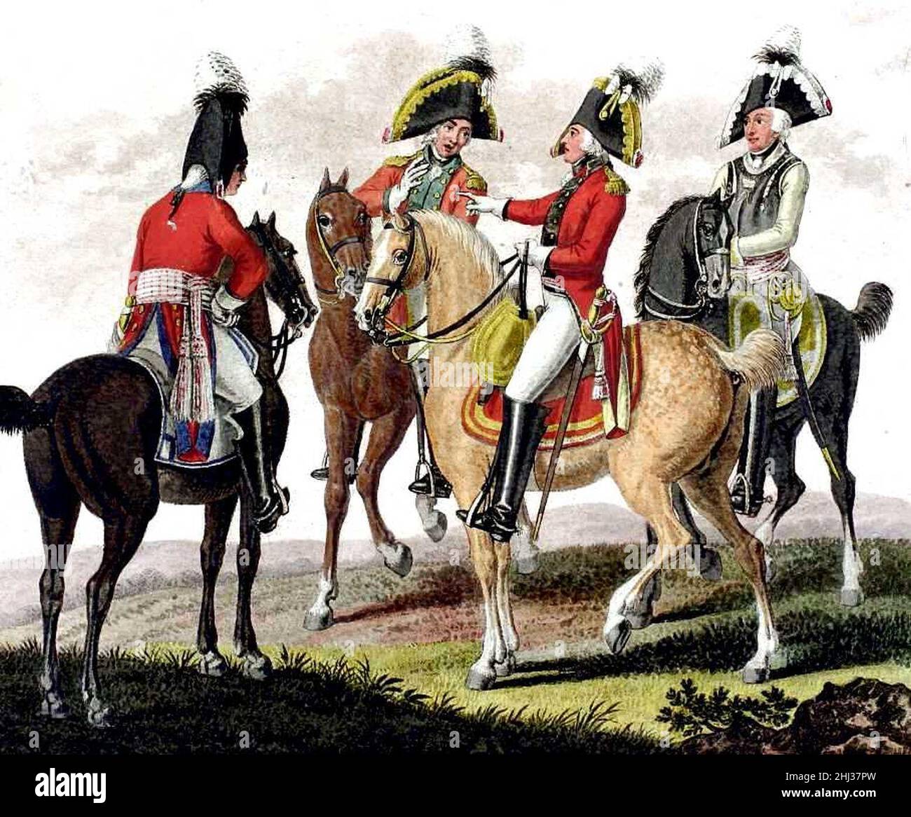 Sächsische Armee Chevaulegers und Schwere Kavallerie 1806 Stock Photo