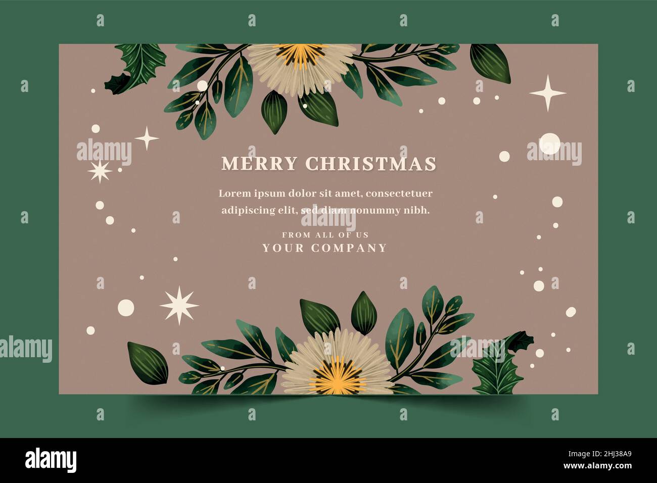 watercolor business christmas cards abstract design vector illustration