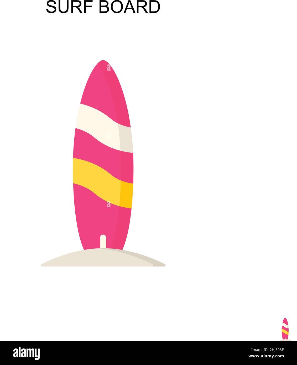 Surf board Simple vector icon. Illustration symbol design template for ...
