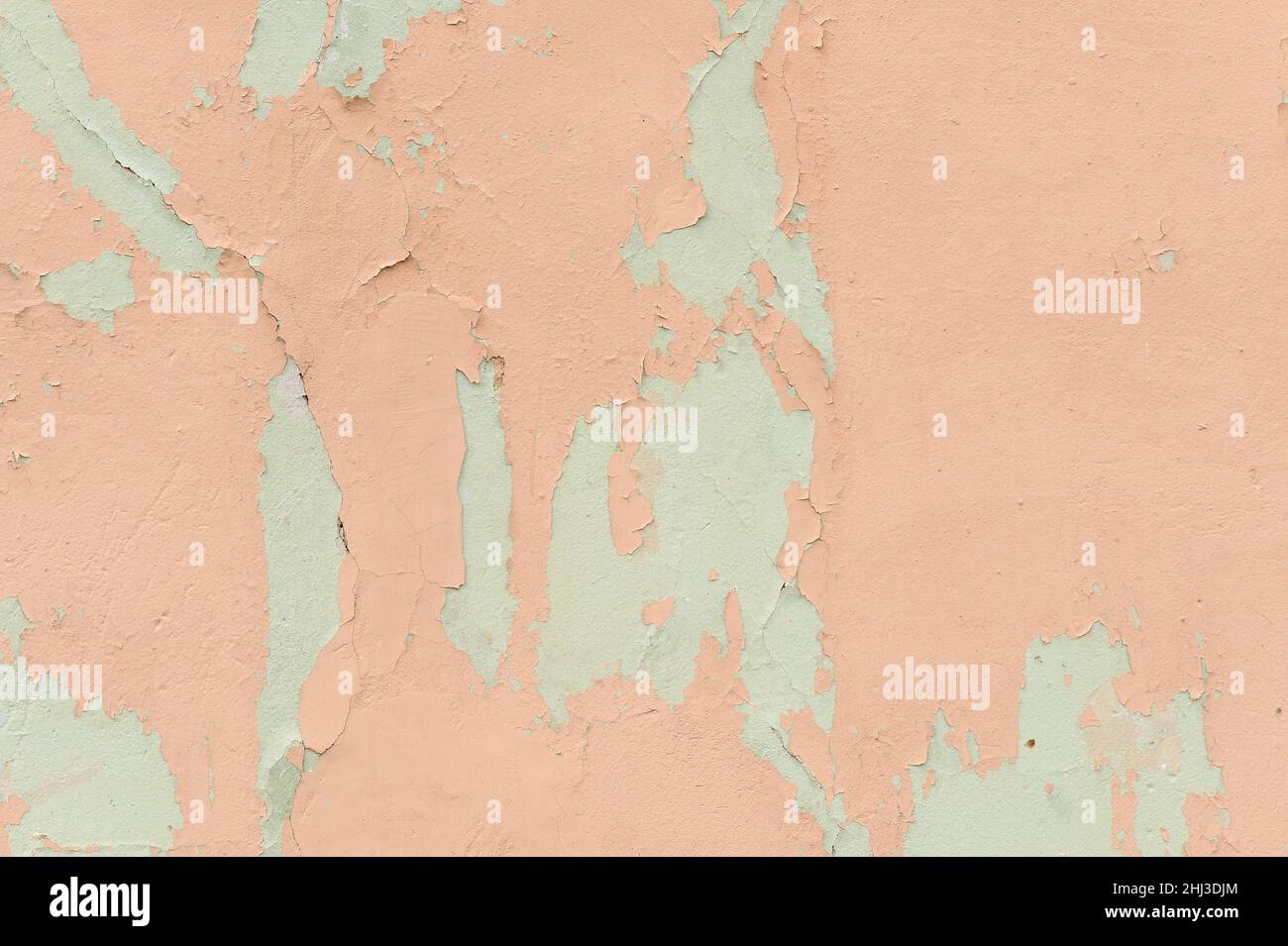 Old painted peach wall background copyspace Stock Photo