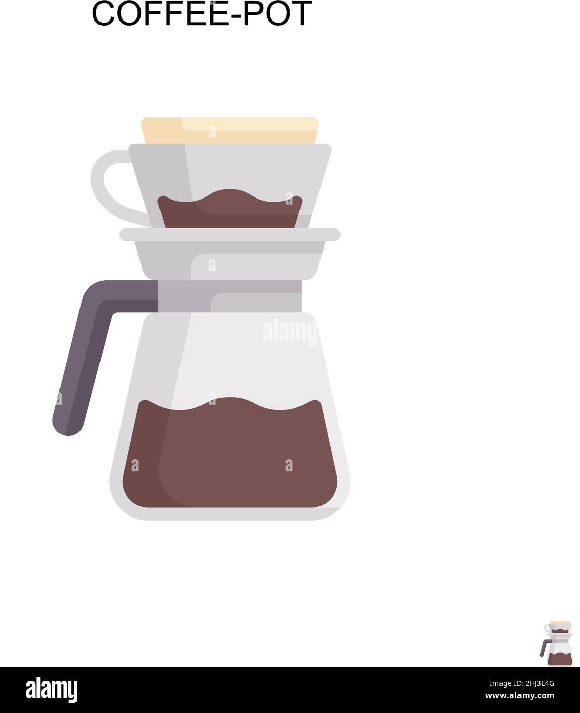 Coffee-pot Simple vector icon. Illustration symbol design template for web mobile UI element. Stock Vector