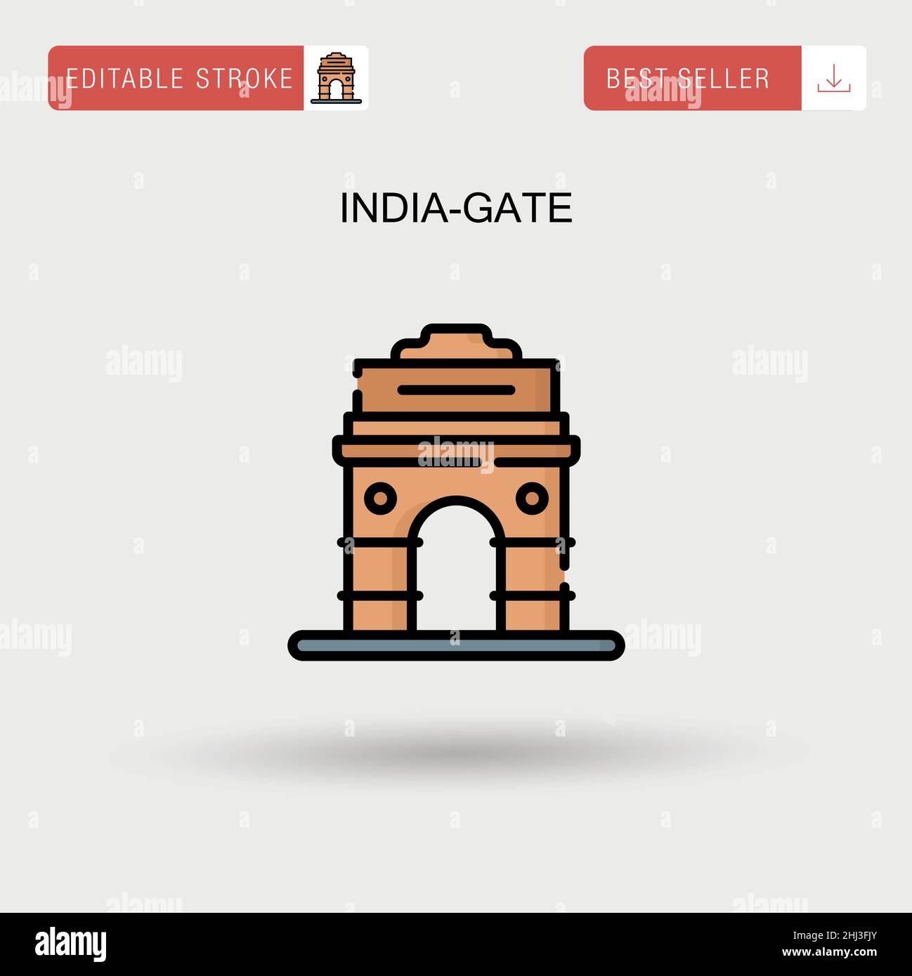 India-gate Simple vector icon. Stock Vector