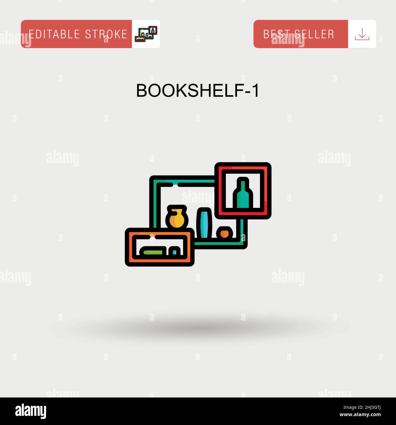 Bookshelf-1 Simple vector icon Stock Vector Image & Art - Alamy
