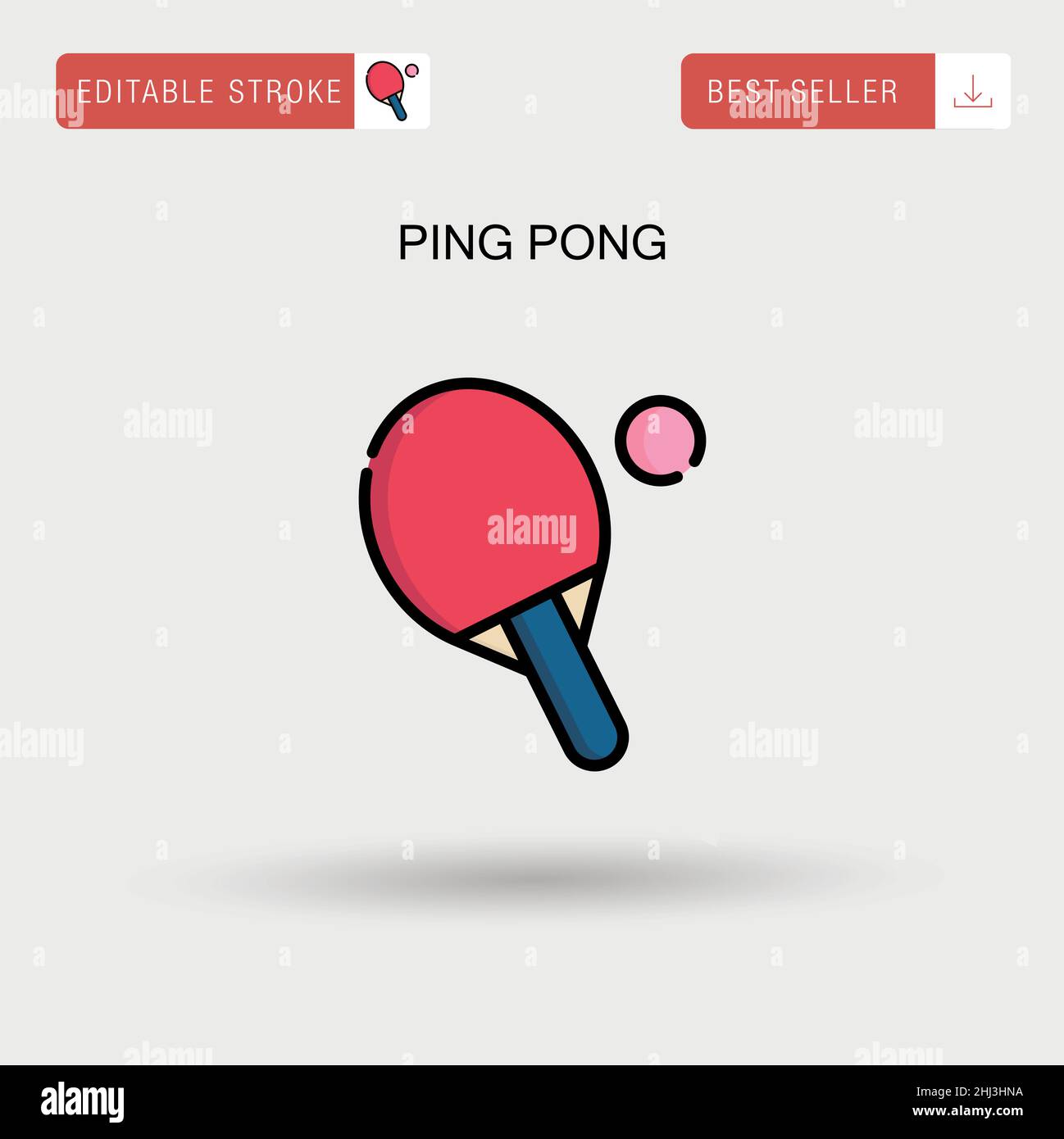 Ping pong Simple vector icon. Stock Vector