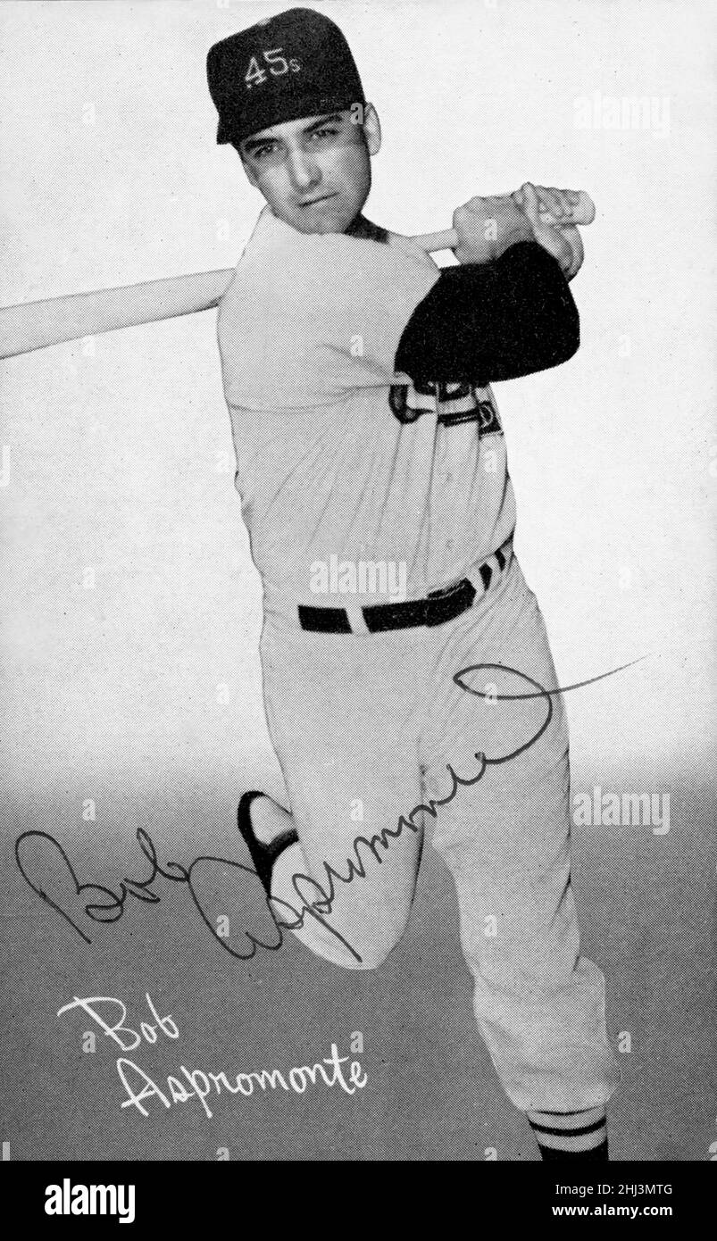 Bob Aspromonte autographed Exhibit Card with the Houston Colt .45s circa 1962 Stock Photo