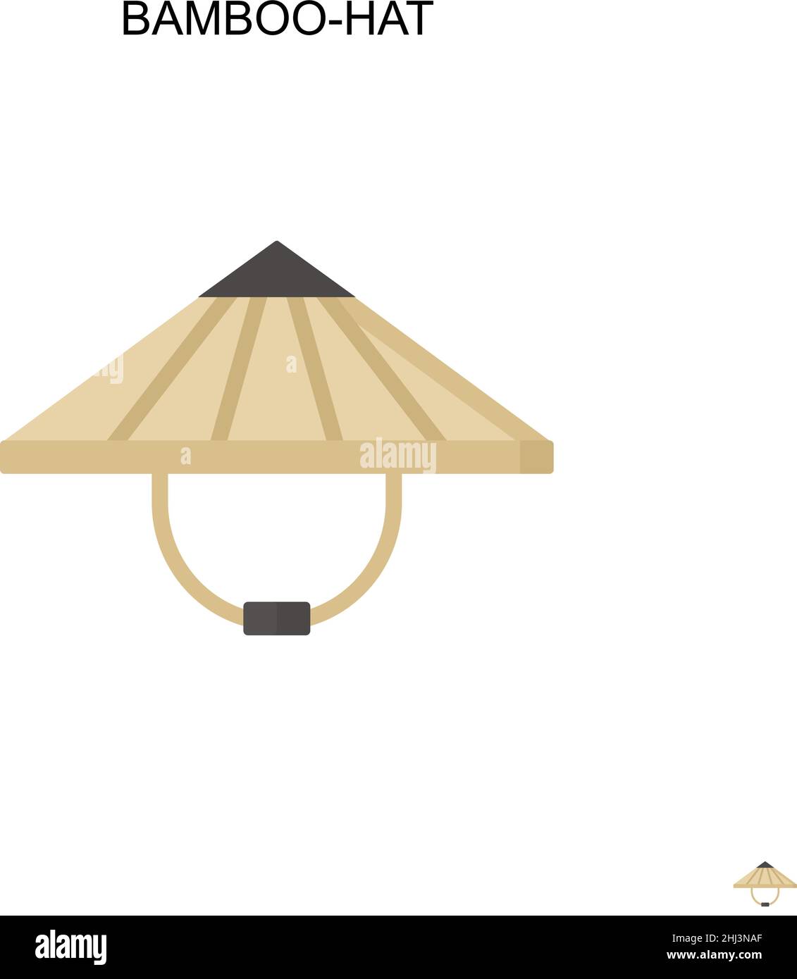 Bamboo-hat Simple vector icon. Illustration symbol design template for web mobile UI element. Stock Vector