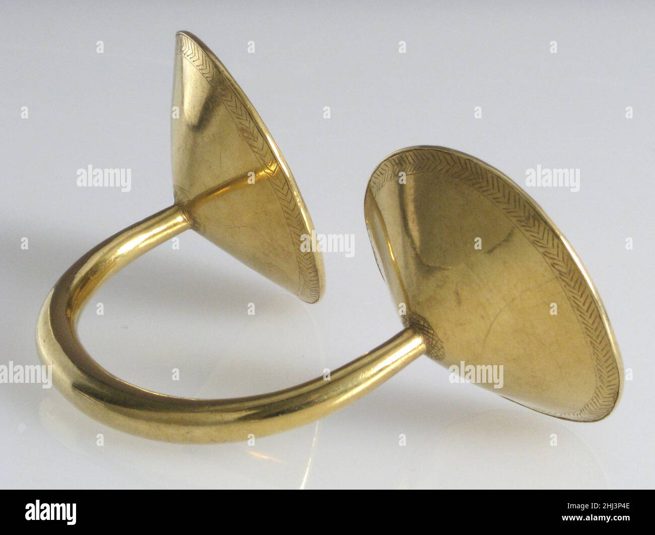 Ornament ca. 800 B.C. Irish Though objects such as these are conventionally  called dress fasteners and sleeve fasteners, their exact purpose is  unknown. It has been proposed that the smaller sleeve fastener
