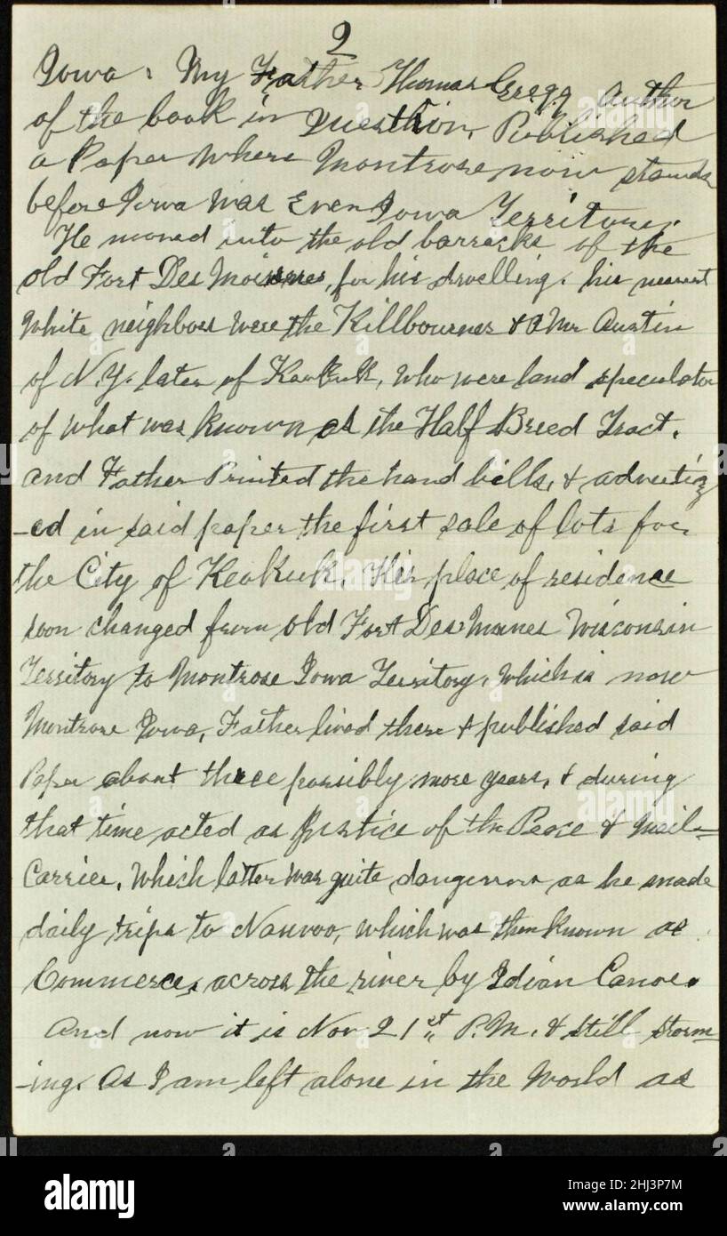 Stella D. Gregg letter to Luther A. Brewer, 1906 Stock Photo