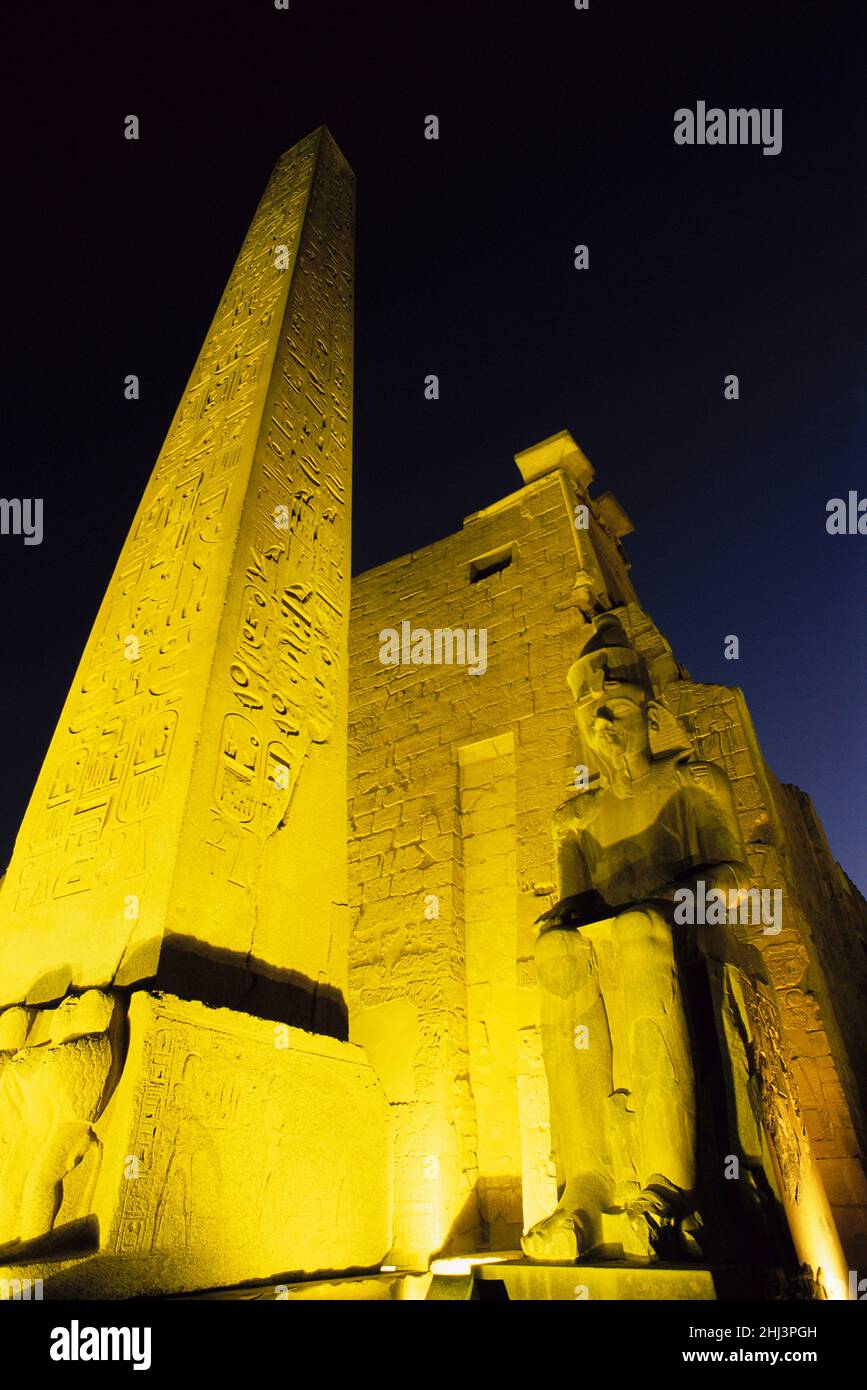 The sculpture of ramses ii in luxor temple hi-res stock photography and ...