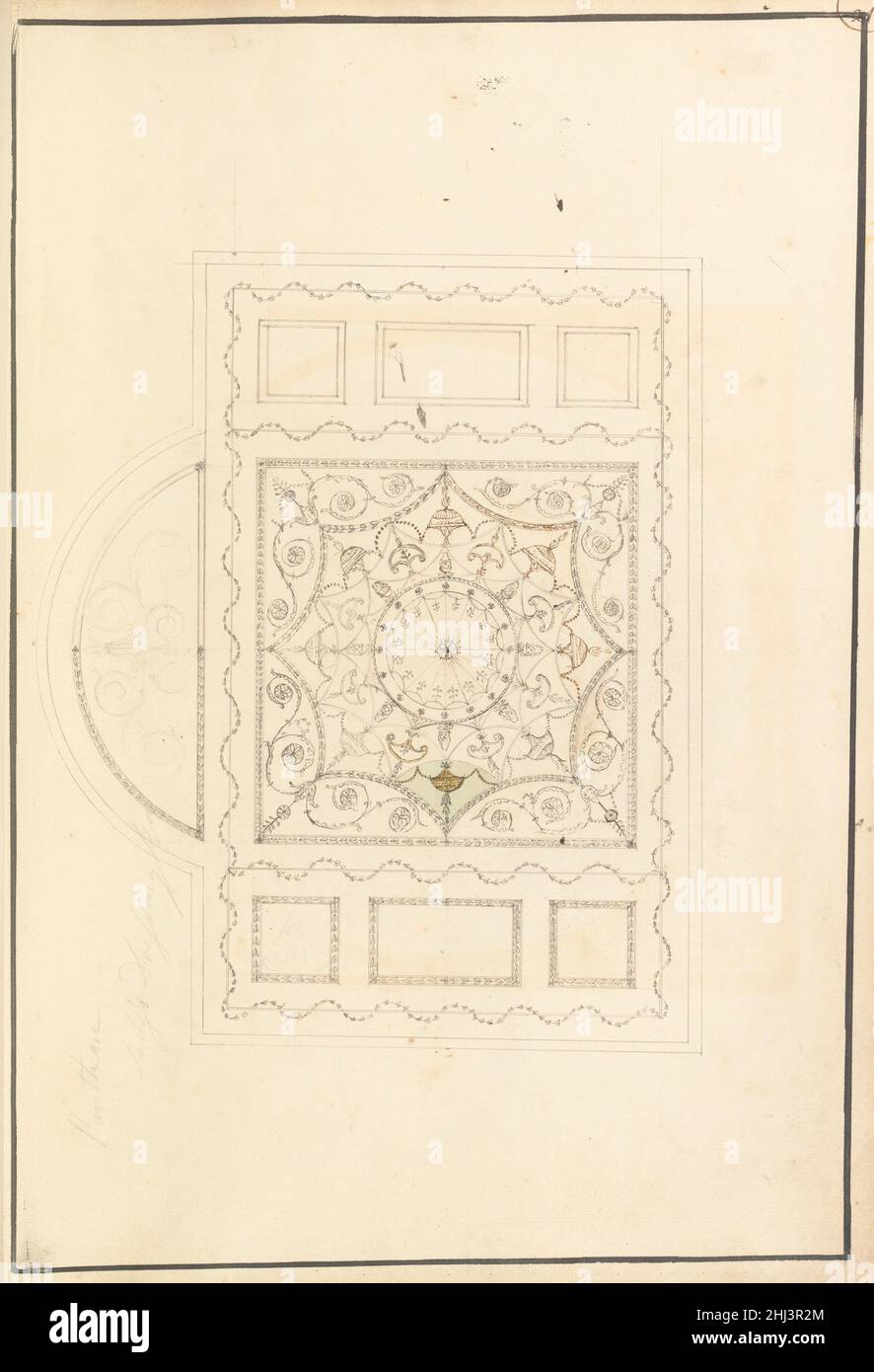 Design for Ceiling of Ladies' Dressing Room at the Pantheon, Oxford Street, London ca. 1770 James Wyatt British. Design for Ceiling of Ladies' Dressing Room at the Pantheon, Oxford Street, London  334182 Stock Photo