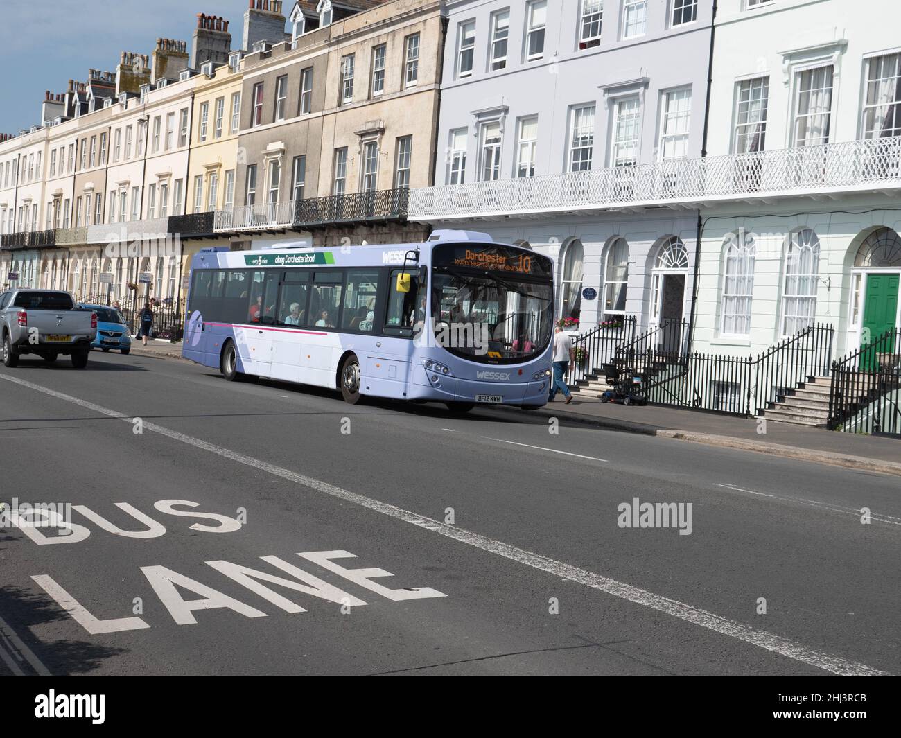 First Wessex bus on the Esplanade at Weymouth Stock Photo Alamy