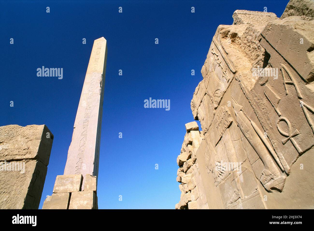 The Obelisk of Hatshepsut in the Great Temple of Amun, Karnak, Luxor, Egypt Stock Photo