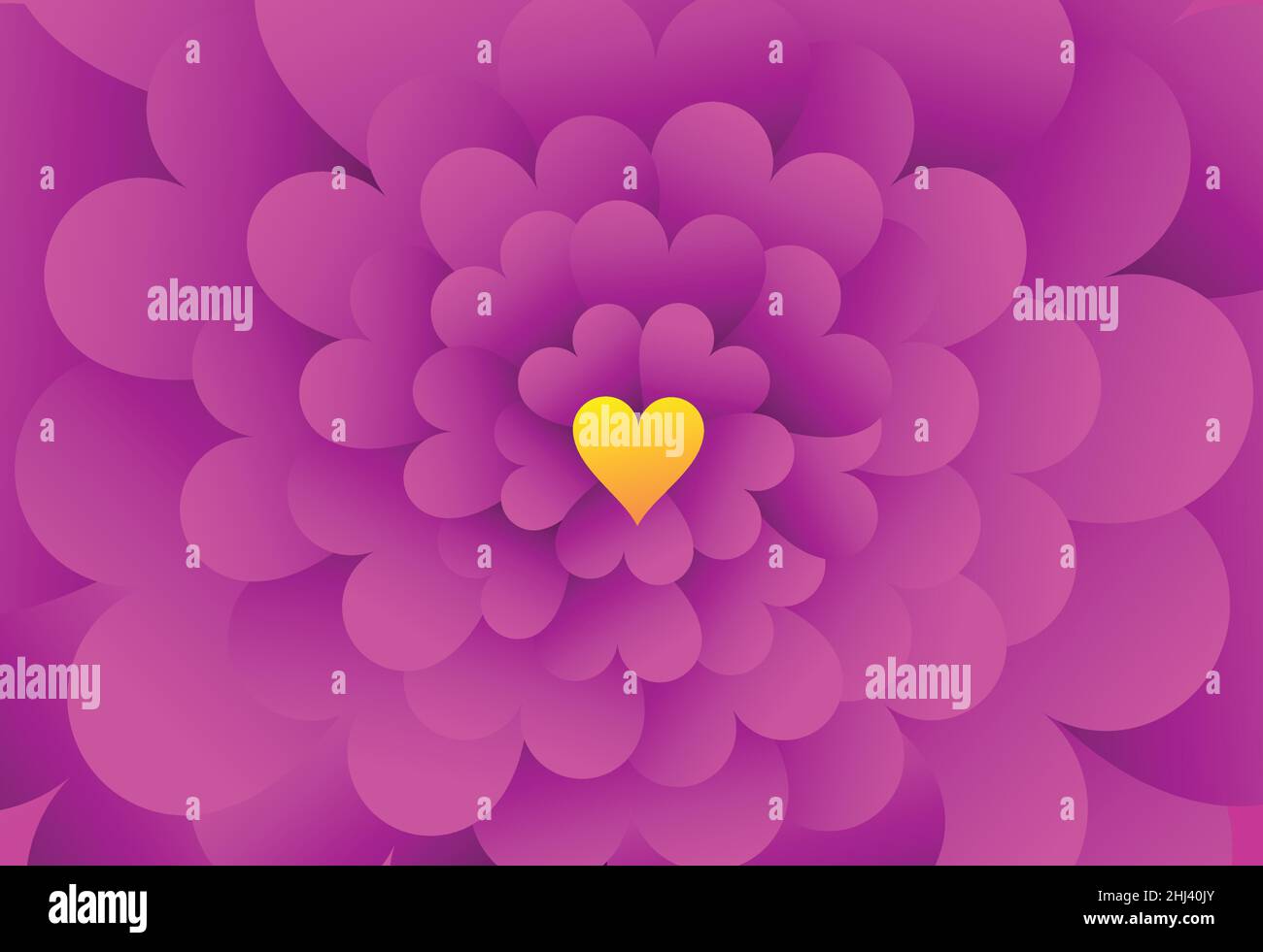 Vector illustrated flower of pink color heart shapes Stock Vector Image ...