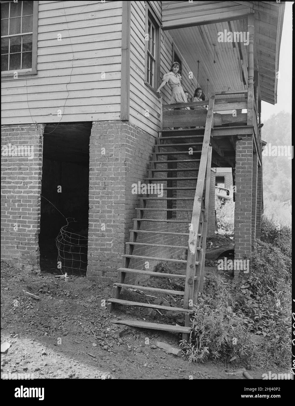 Steps leading to the front porch of the Elige Hicks family. These steps