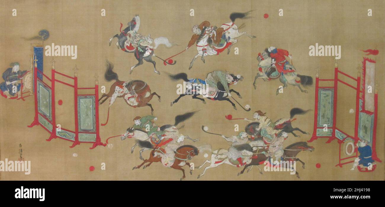 Tartars Playing Polo early 18th century Kano Eisen'in Furunobu ??????  Japanese Along with hunting, polo exercised great appeal as a subject for  poets, painters, and craftsmen in ancient China. During the late, image size:1300x700