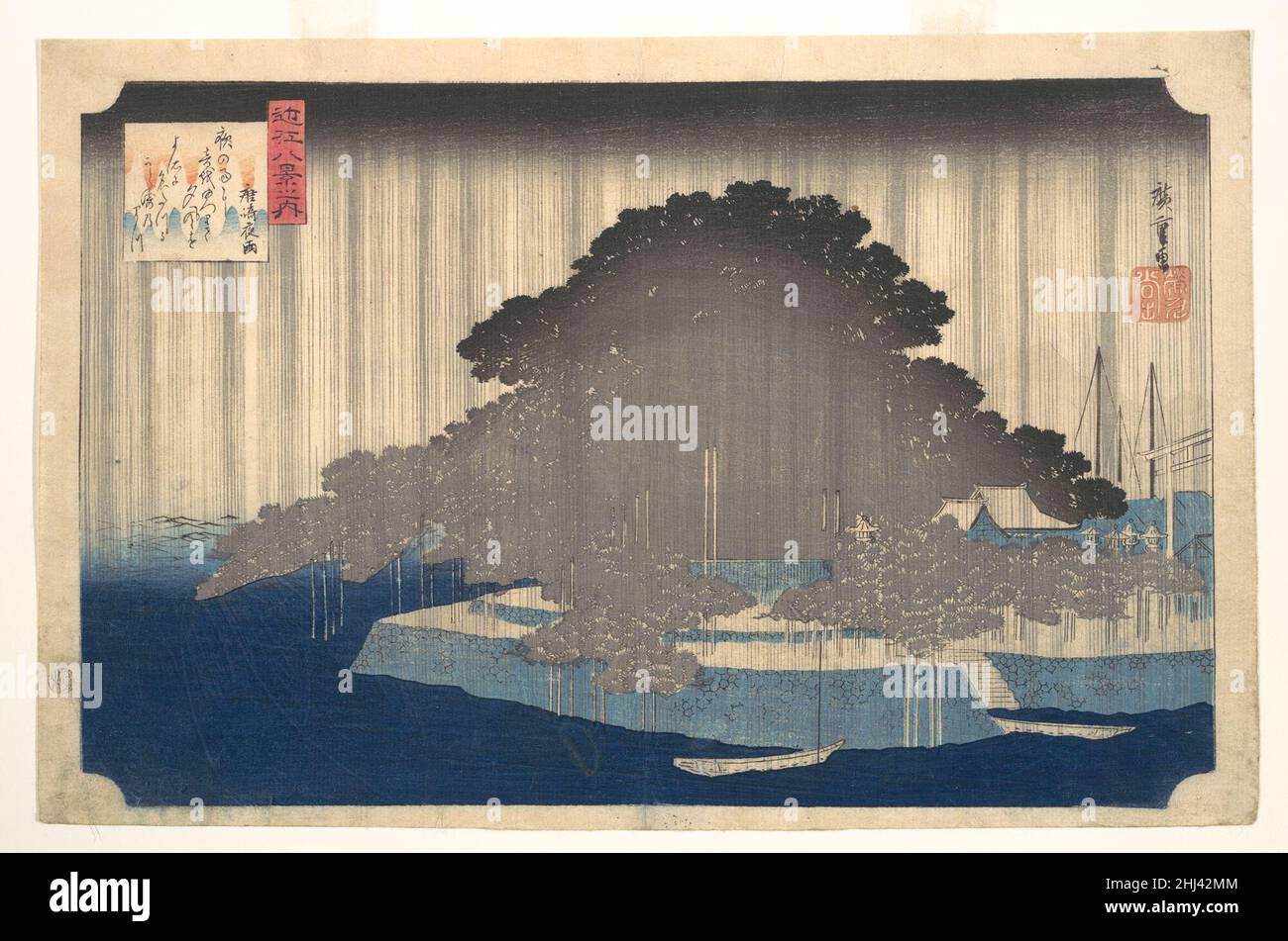 一番の evening-rain-at-karasaki-pine- 絵画