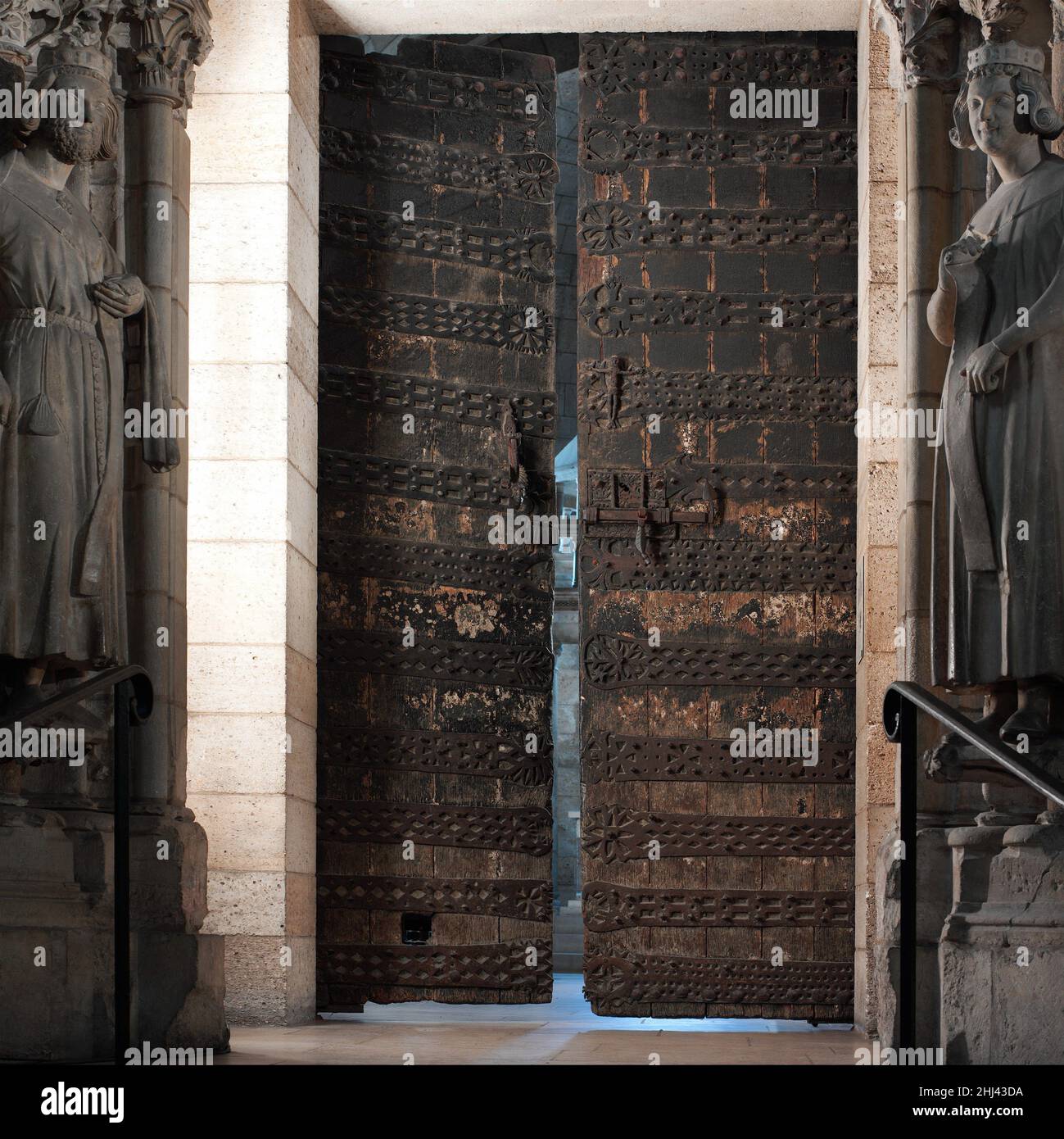 Strapwork French Renaissance One of Two Doors with Ironwork 12th century French or Spanish Worked ...